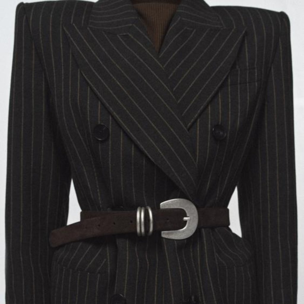 Zara 100 Suede Leather Belt With Triple Keeper